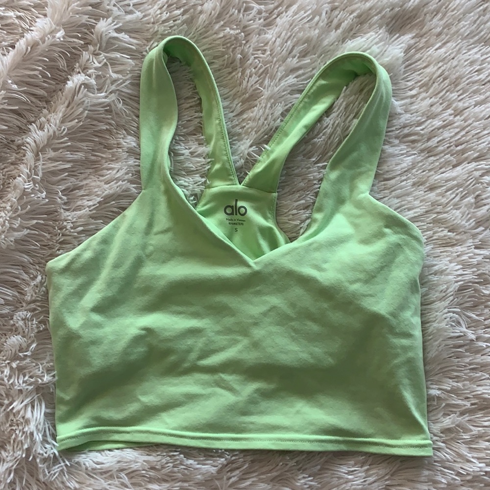 ALO Yoga Neon Lime Real Bra Tank Size S